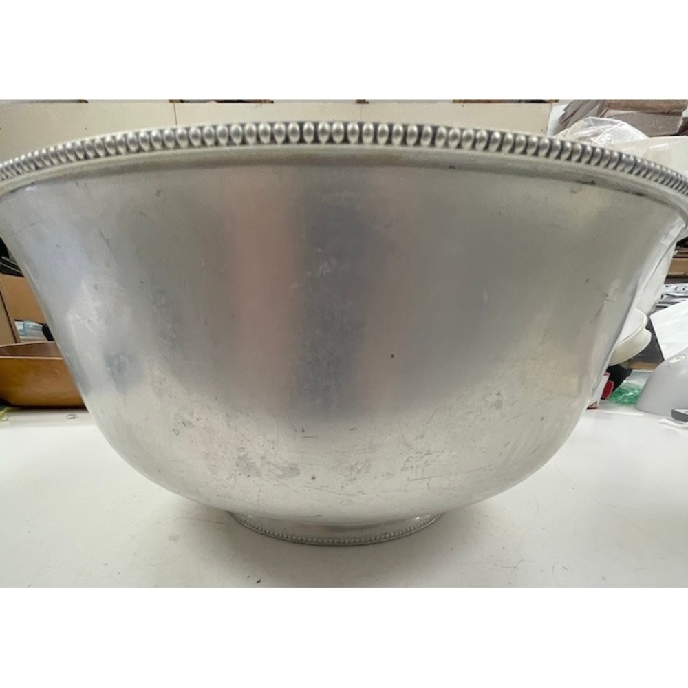 B.W. Buenilum Mid Century Modern Vintage‎ Hammered Aluminum 14" Punch Bowl